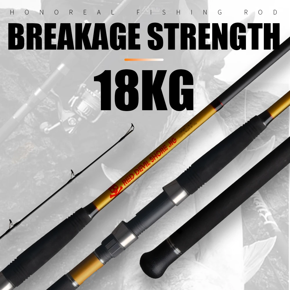 Custom Strong Carbon 2.9m 90-100g 18KG Saltwater Spinning Shore Jig Fishing Rod