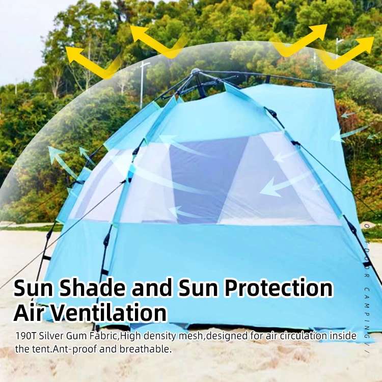 Logo Design Quick Set up Easy Setup Beach Tent 2X2 Folding Tent Beach Tent Sun Shade Shelter