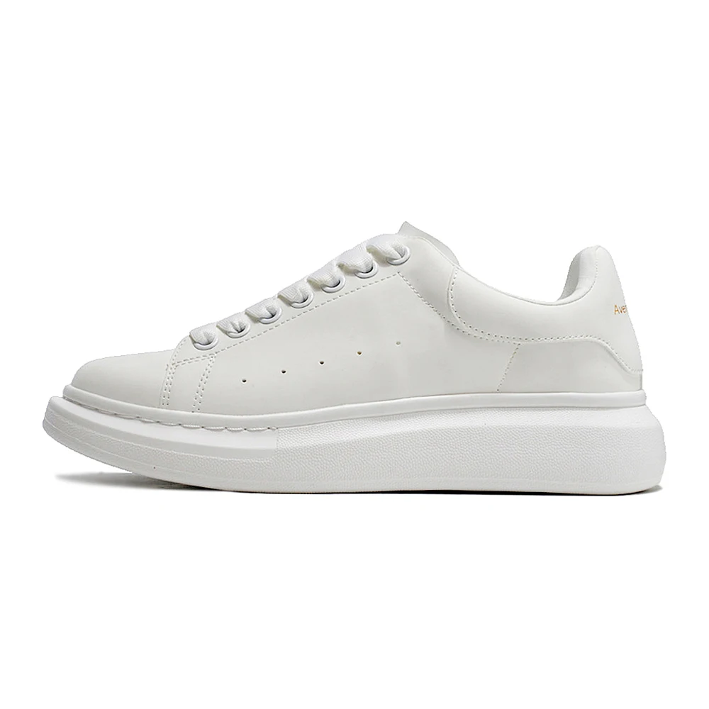 2024 New Design Fashion Pure Color Genuine Leather Casual Shoes Luxury Brand Sneakers for Men