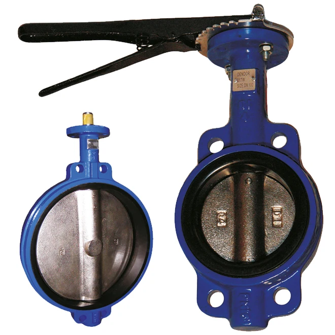 Cheap price Cast iron wafer type EPDM flanged butterfly valve with handle lever