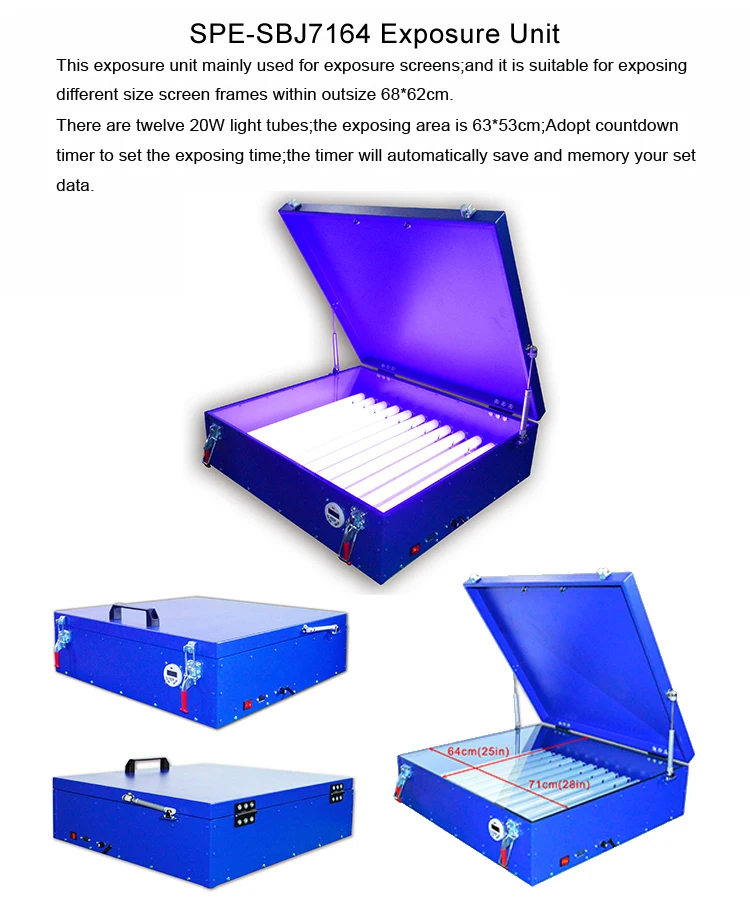 240w 71*64cm led uv exposure screen printing equipment unit use for steel plate uv filling hot foil pad printing pcb