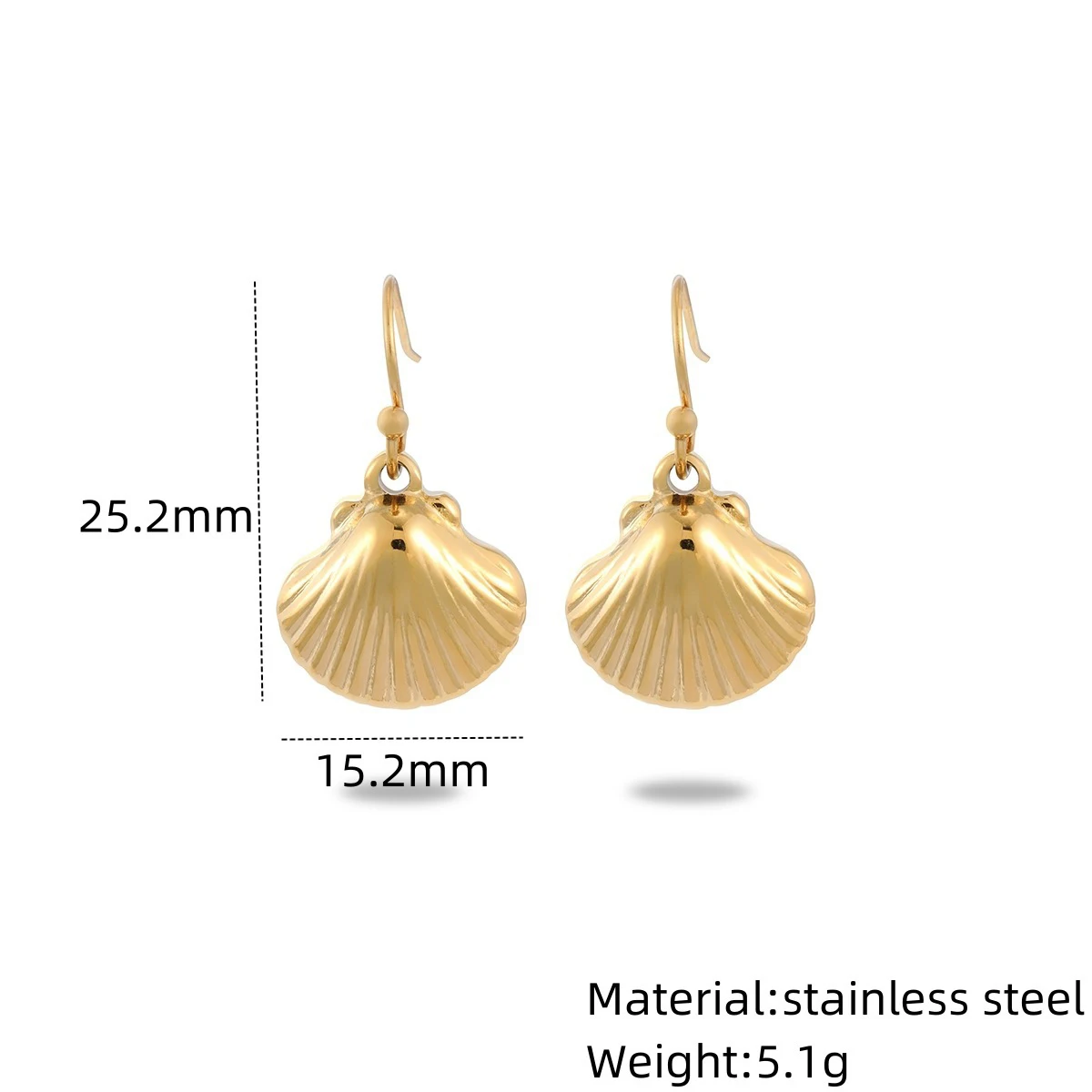 INS hot sale starfish scallop shell stainless steel necklace earring ring design jewelry sets for women waterproof 18K gold