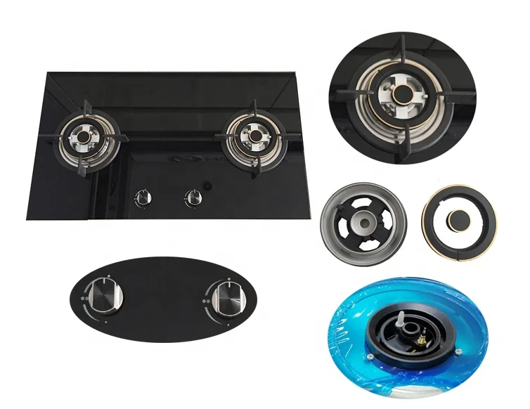 2 Burner Portable Hob Gas Stove Glass Built-in Cooker Cooktops Electric Ignition Kitchen Appliances