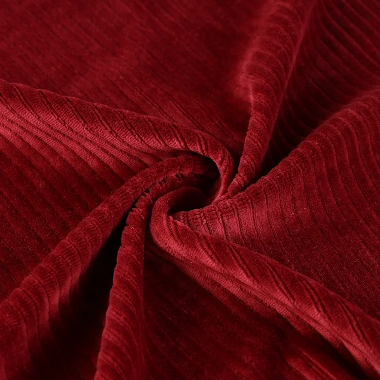
Cotton Polyester Spandex Cvc Stripe Velvet Upholstery Fabric Online For Coat 