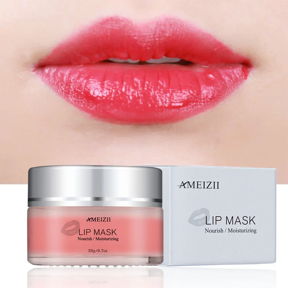 Custom Pink Lip Mask Collagen Moisturizing Exfoliating Beauty Lipmask Sleeping Lipscrub Mascarilla Para Labios Lip Plumper Mask
