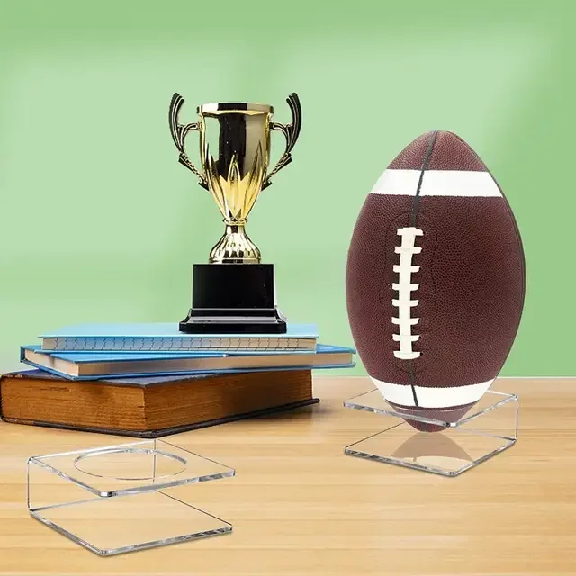 Custom Top Fashion Clear Acrylic Football Display Rack for Basketball Rugby