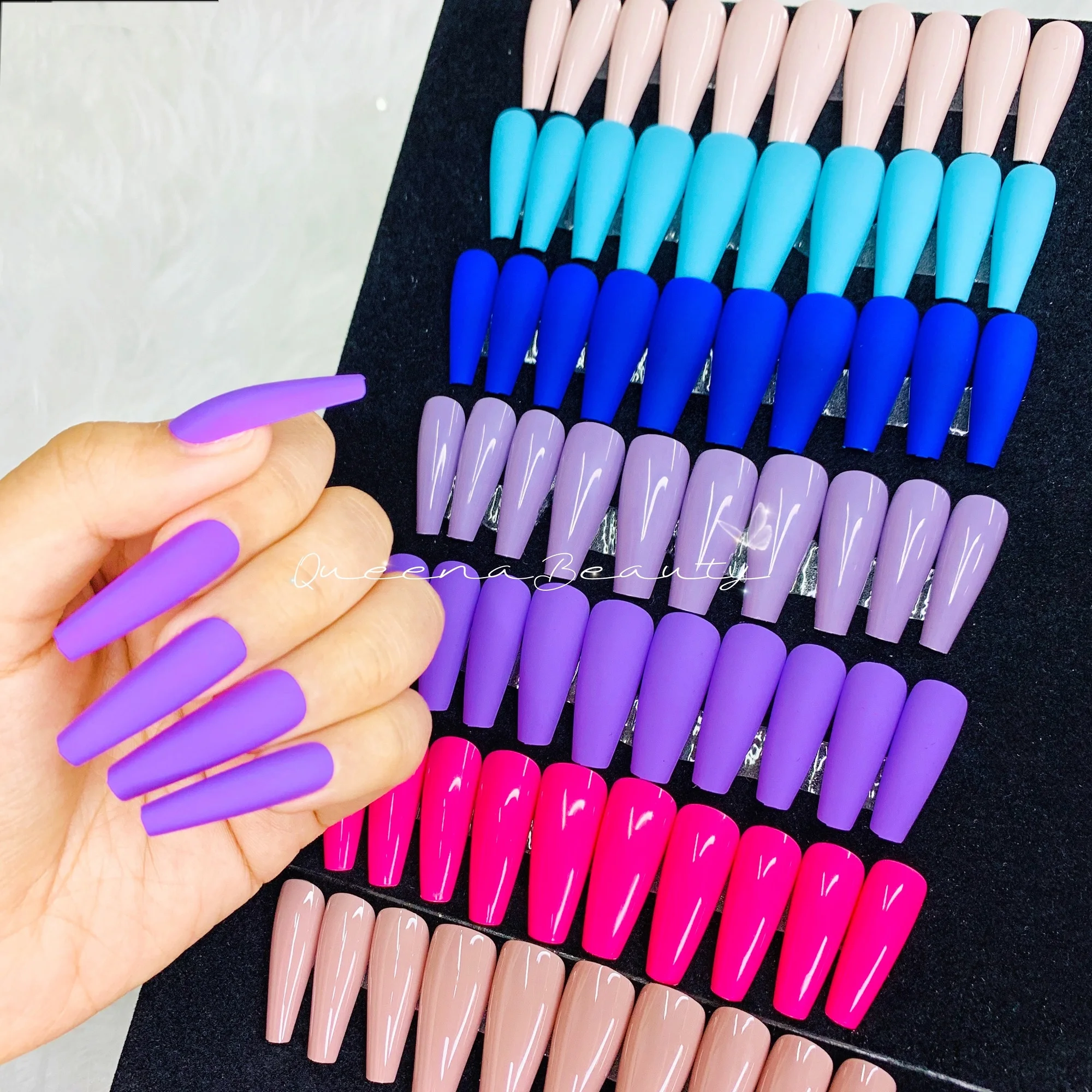 Q  Popular Manicure Long Ballet Press On Nails Fakes Nail In Artificial Fingernails