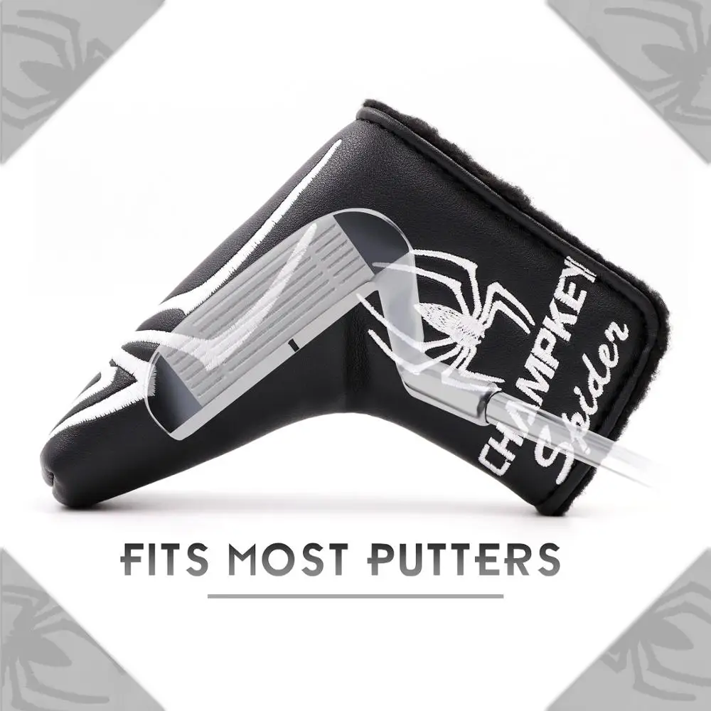 
Wholesale Custom Magnetic Golf Putter HeadCover Spider Design PU Leather Golf Blade Cover 