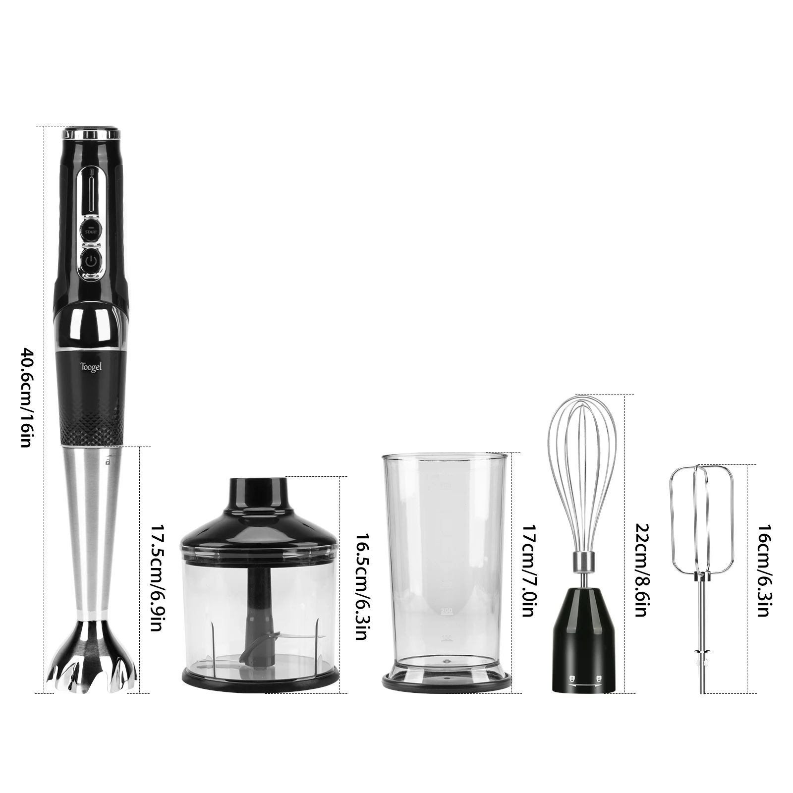 Professional Commercial Smoothie Hand Blender Set 4 in 1 Kitchen Juicer