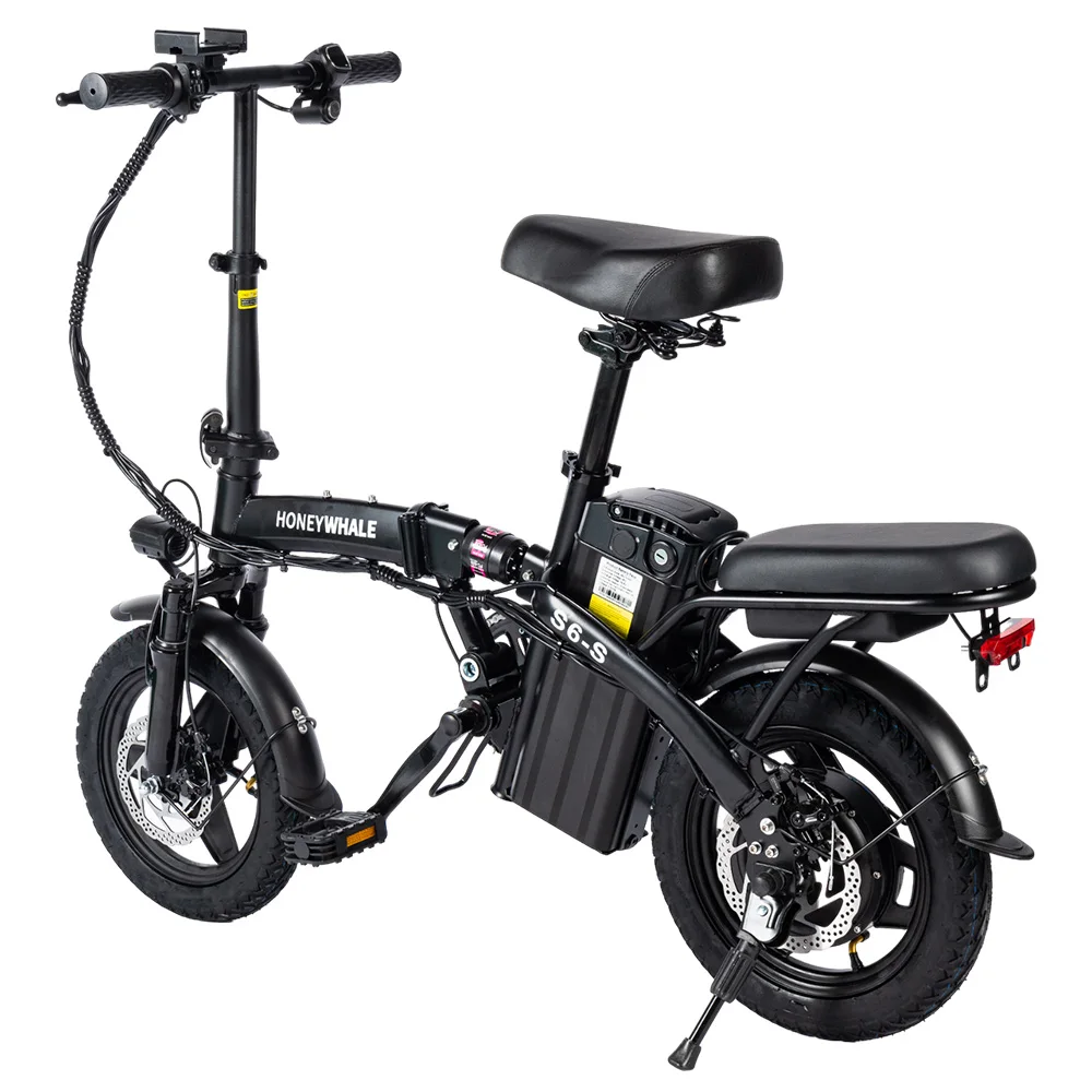 HONEYWHALE S6-S 14-inch Electric Bike 250W Motor 48V 10.4Ah Battery 25km/h Front and Middle Suspension Damping Dual Disc Brake