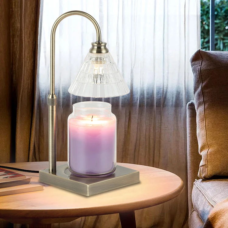 Wholesale Decorative Lighting Custom Square Base Carbon Smart Adjustable Aromatherapy Table Lamp Candle Warmer Lamp With Timer