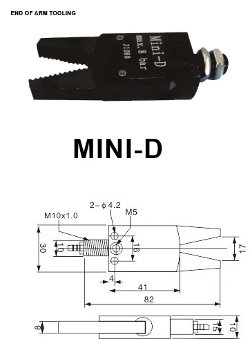 Professional Accessories MINI D Max 8 Bar Aluminum Alloy Gripper Mini Air-operated Clamp Robot Hand Gripper For Manipulator Arm
