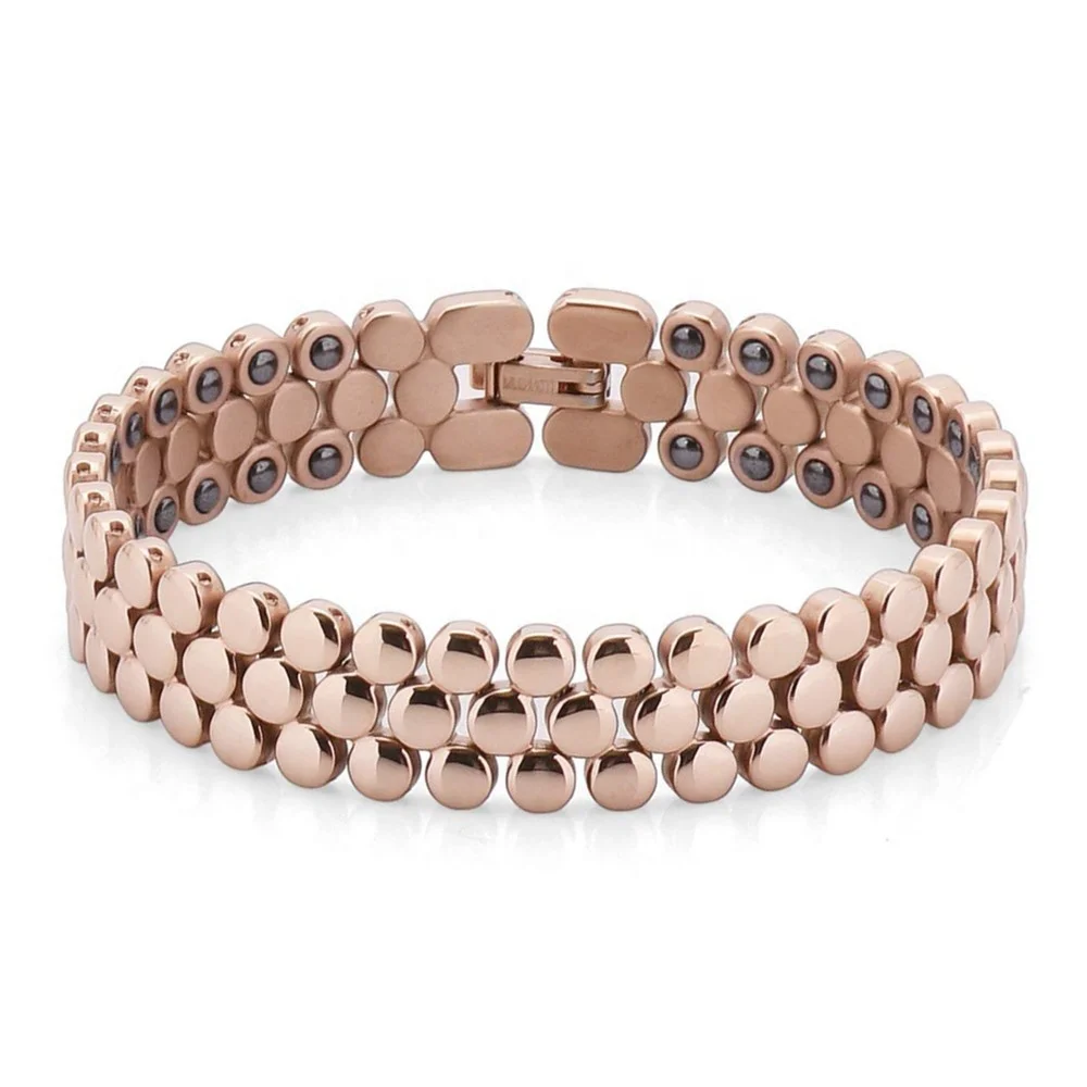Custom Fitness Magnetic Stainless Steel Germanium Bead Bracelet Unisex Classic Style for Weddings Parties & Gifts