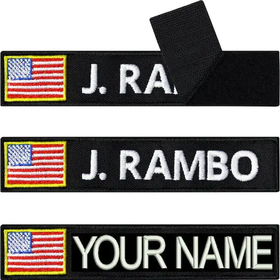 Wholesale Subdued Custom Hook and Loop Embroidered Iron on Lockrand Patches Usa American Flag Patch