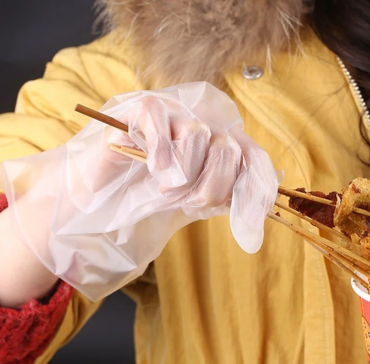 Cheap Price Disposable Kitchen Food Gloves CPE TPE Material  PE Gloves for Barber Beauty Salon