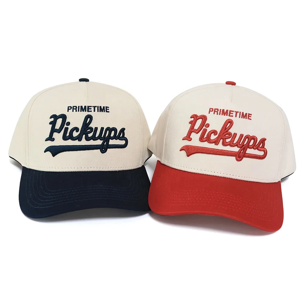 Adult Fashion OEM Custom High Quality 5 Panel 3D puff embroidery logo customize inside A frame out door men caps