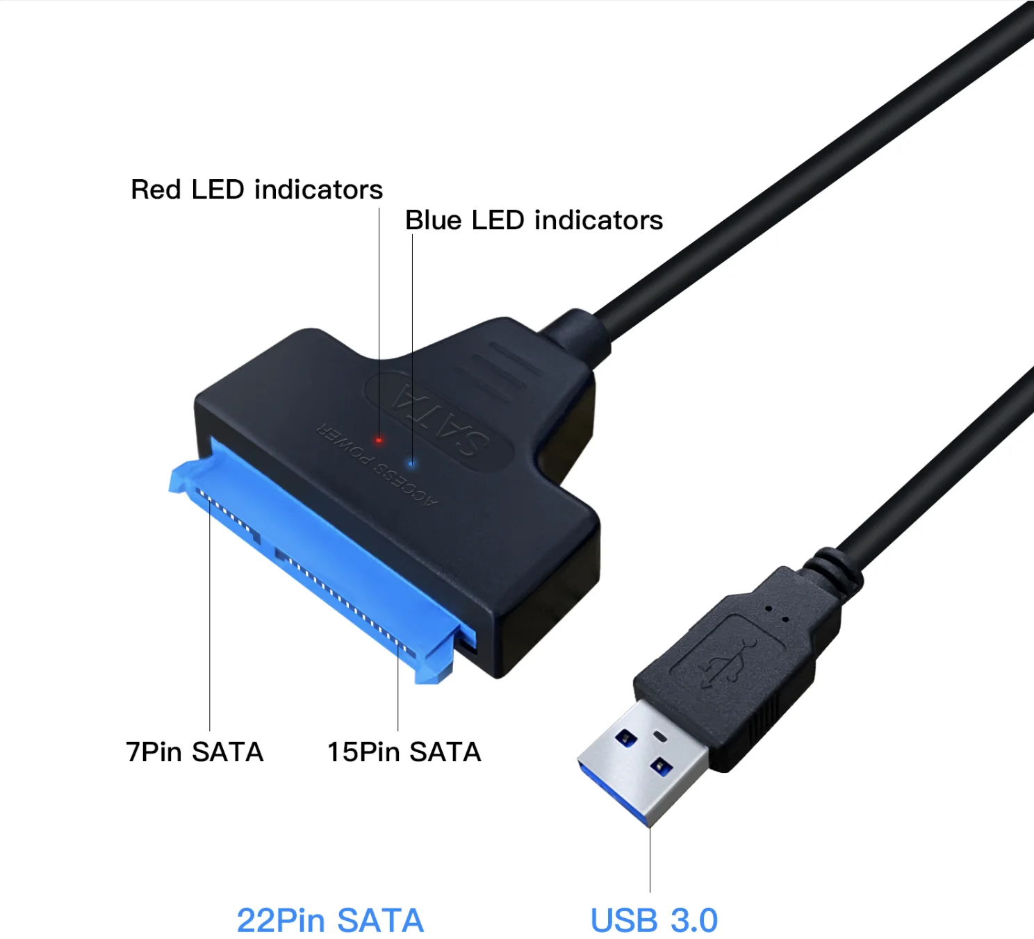 SHUOLE High Speed USB 3.0 To SATA 3.0 III Hard Drive Adapter Converter Cable For 2.5Inch HDD/SSD Hard Drive Disk