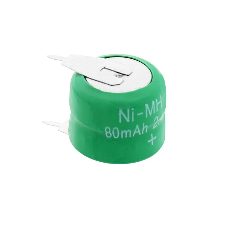 NI-MH button battery B80H 80mAh 250mah 1.2v 2.4v 3.6v coin cell battery with tabs