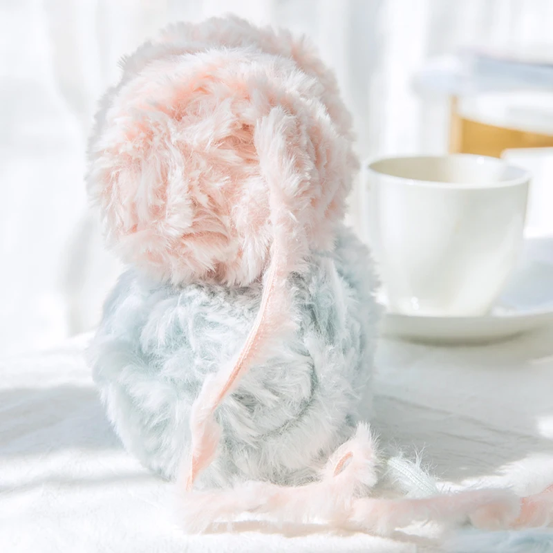 Yarncrafts Trendy Imitation Rabbit Fur Fluffy hand knitting crochet chunky knit yarn