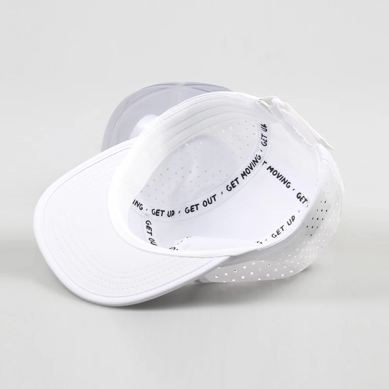 Wholesale Quick Dry Breathable Custom Logo Mesh Caps Cycling Camp Running blank plain 5 panel unstructured camp cap hat