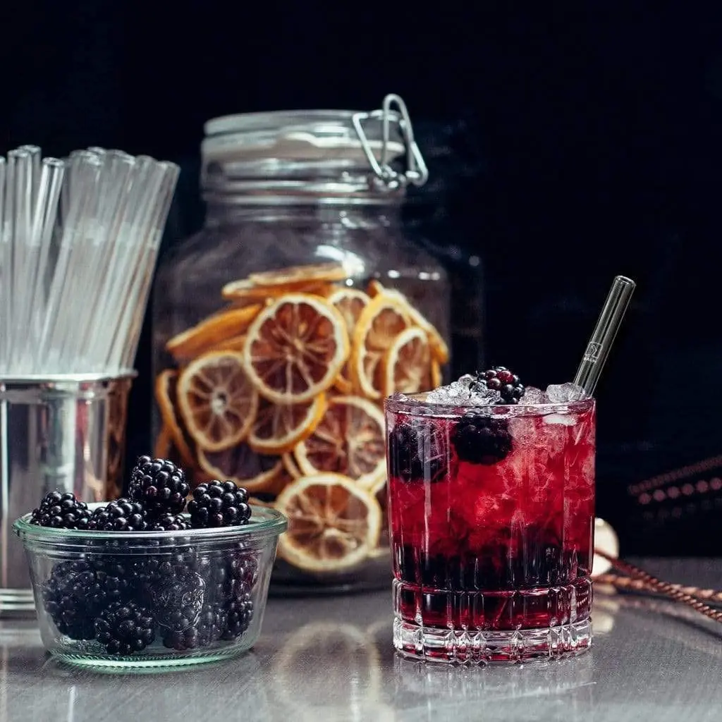 Eco friendly Reusable Transparent Glass Straw Heat-resisting Colorful Drinking Straw High Borosilicate Glass Straw set