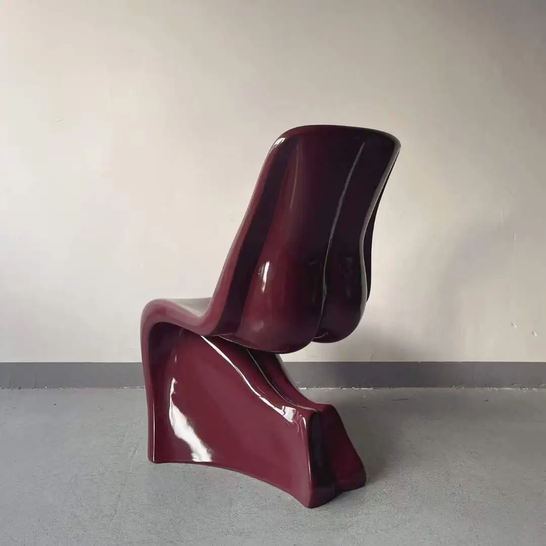 Nordic Creativity Modern Simple S Shaped Fiber Glass Chair Art Back Dining Chair