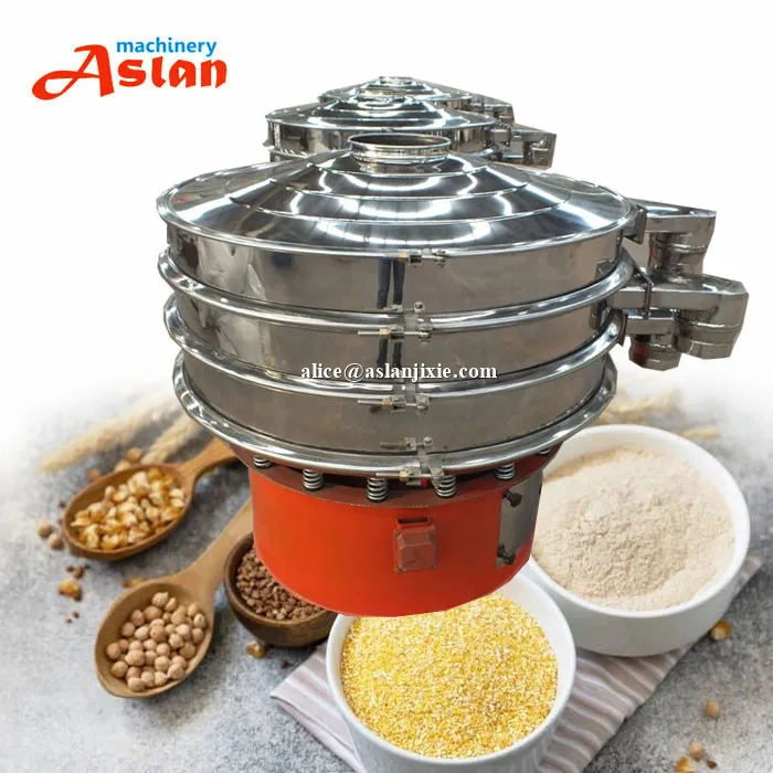 Food grade  grain powder sieve sifter rotary vibration filter screen/  corn flour vibrating separator machine