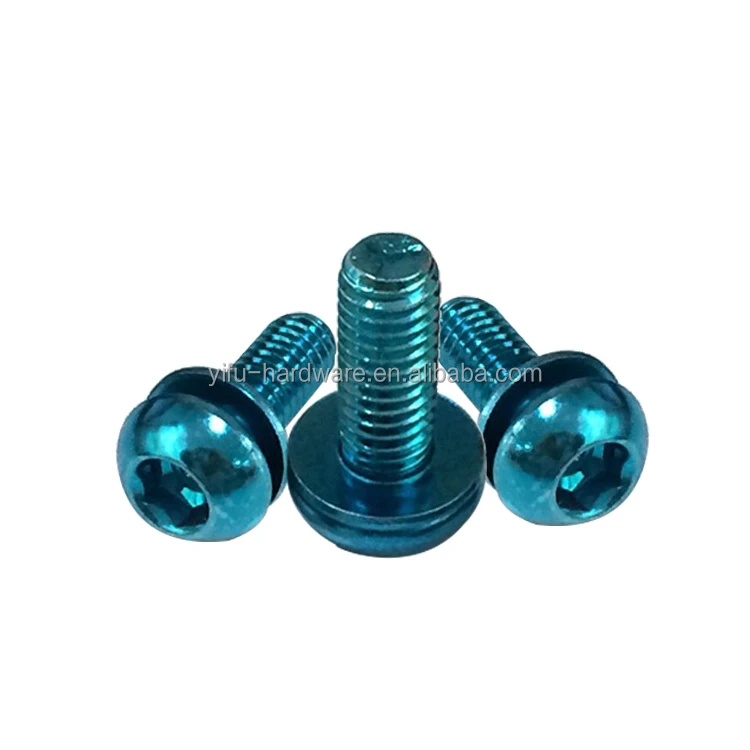 Steel Slotted Phillips Torx Hex Socket Drive Sems Pan Cap Truss Round Head Screw Assembled With Double Square Flat Spring Washer