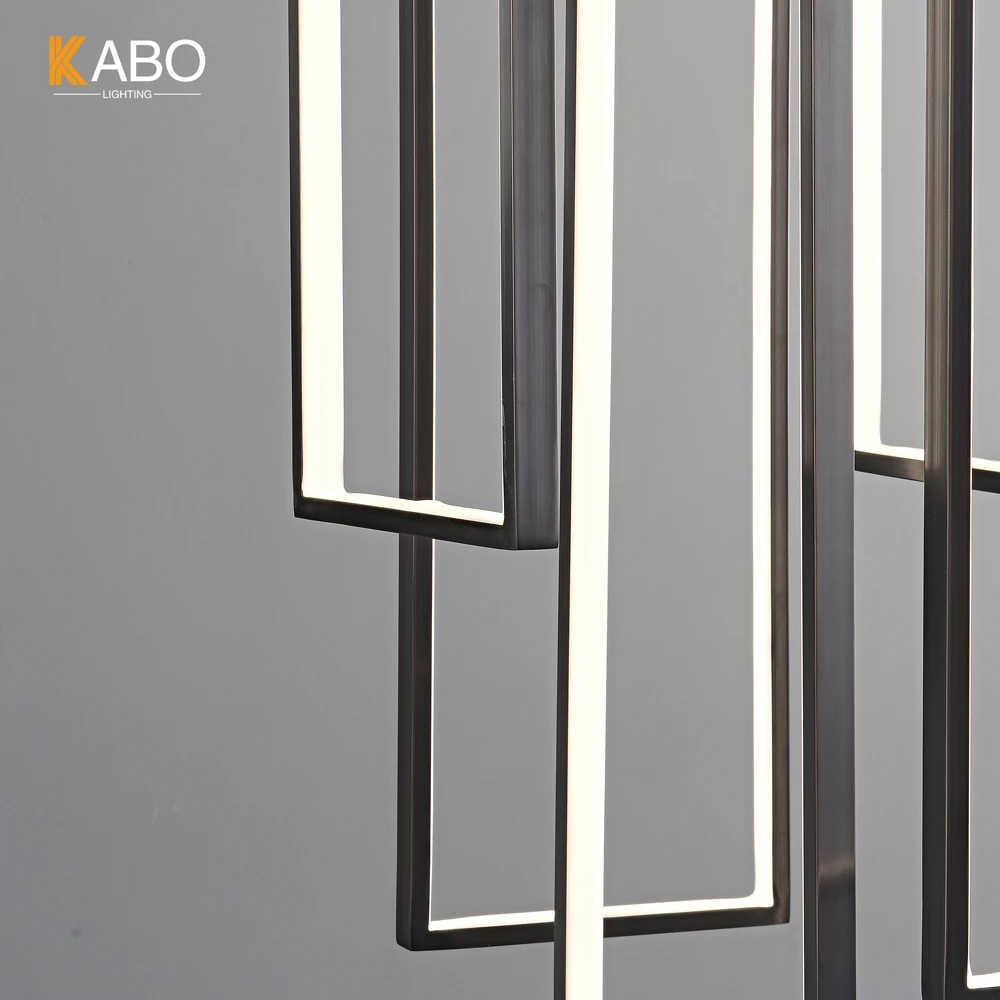 Indoor Lighting Led Stair Pendant Light Hanging Lamp Long Staircase Chandelier Large Big Modern Metal Chandelier