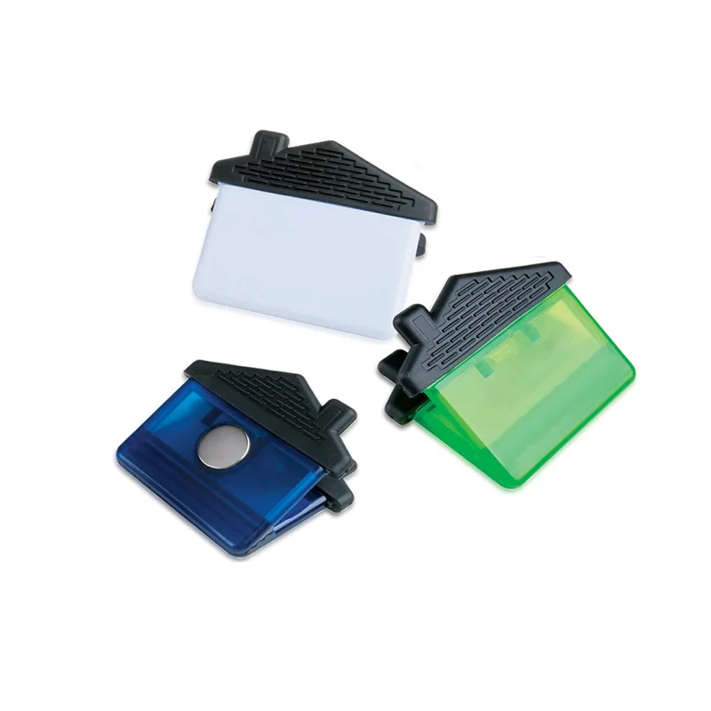 house shape  magnet memo clip strong fridge magnet clips with custom logo for promotion