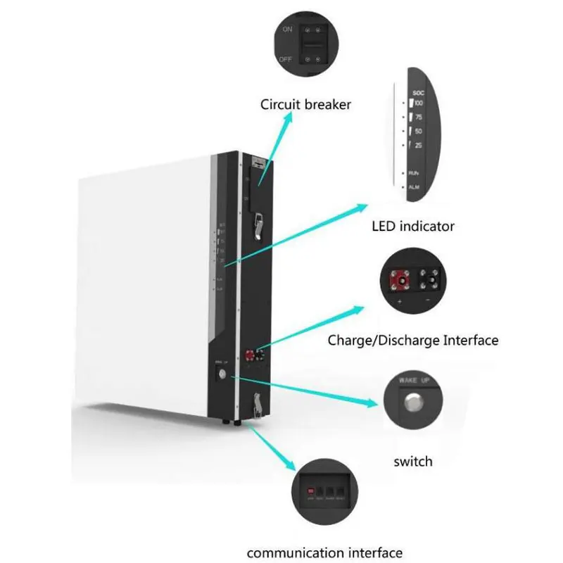 48V 100Ah 5kwh 10kwh LiFePO4 Lithium Battery Powerwall Home Battery