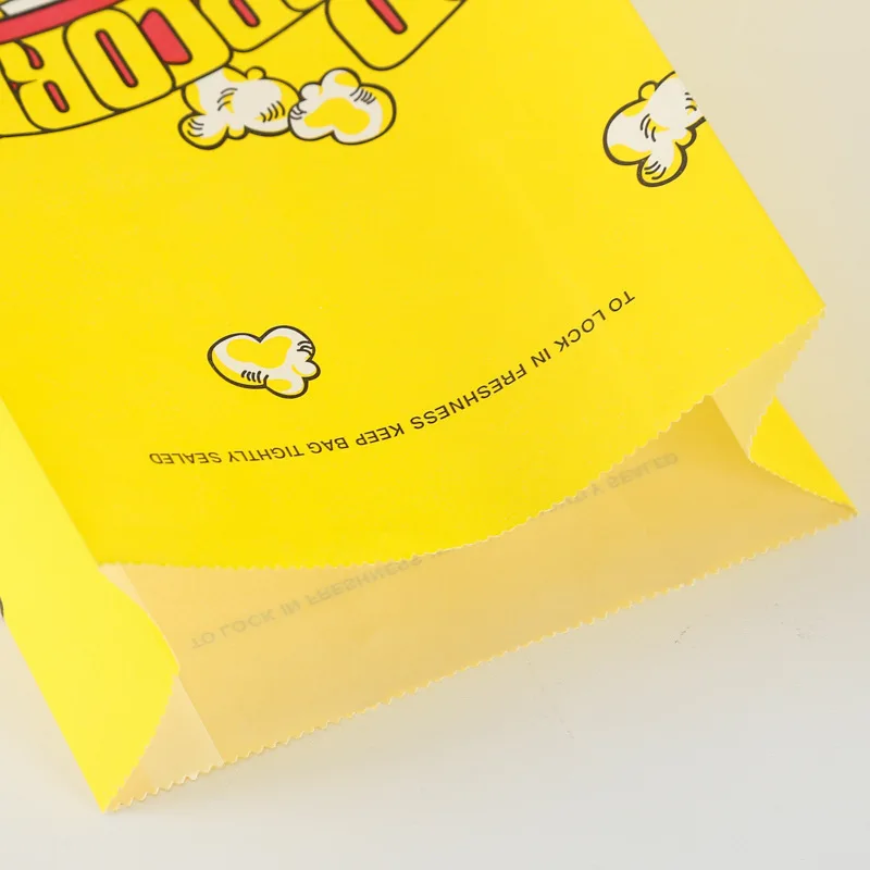 Custom Printed  Food Grade Greaseproof Popcorn packaging bag Brown or White Kraft Paper Bag fried chicken paper popcorn bags