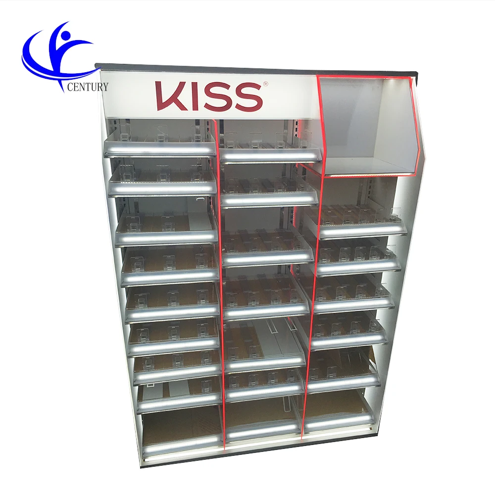Lcd showcase furniture designs shoe displmobile phone accessories  cosmetics  display cabinet design steel metal makeup showcase