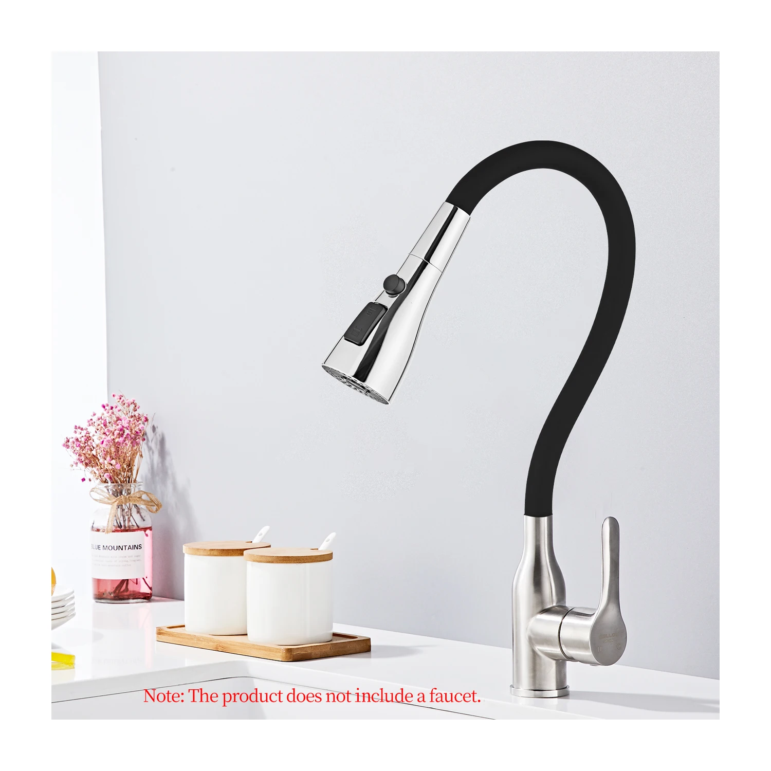 High pressure Quality colorful Rotate Flexible 360 degree Silicone Stainless steel 201 hose Spout Sink Mixer Tap Kitchen Faucet