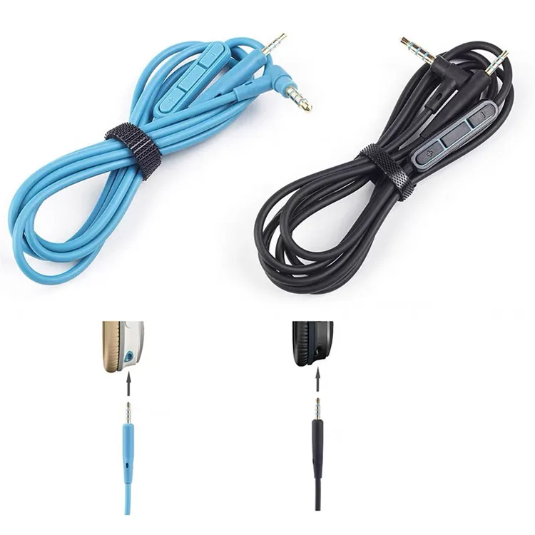 For Bose Quietcomfort  QC25 Audio Cable With Microphone 3.5mm to 2.5mm in line Cord  1.4m Headphone Cables with mic
