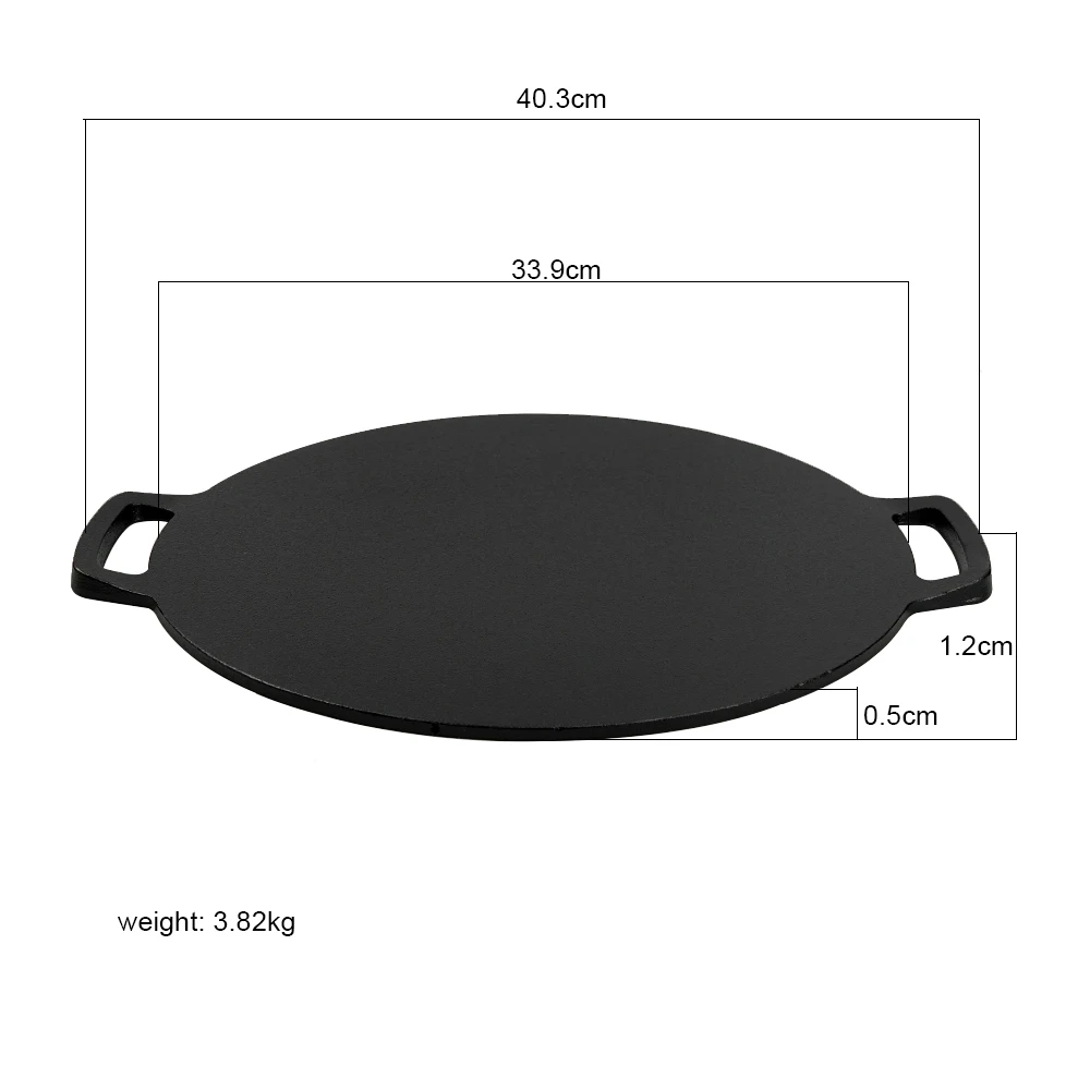 Multipurpose Korean Style Die-cast Iron Outdoor Food BBQ Round Non Stick Griddle Grill Pan camping tools