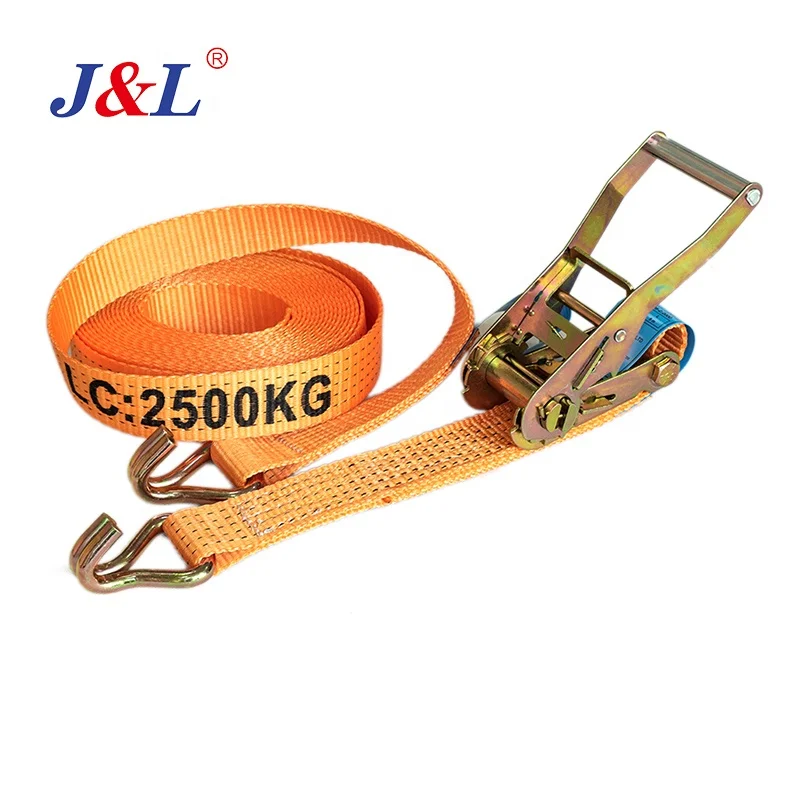 JULI EN 12195-2:2000 50mm ratcheting tie down strap 2T 3T 4T 5T for transportation cargo lashing belt