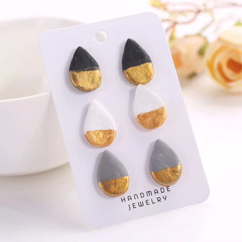 Beautiful Stunning Lightweight Cute Polymer Clay Water Drop Earrings
