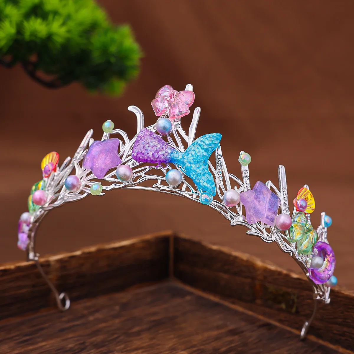 Mermaid Crown Halloween Ocean Style Costume Seashell Starfish Hair Accessories for Women Girls Birthday Party Tiaras