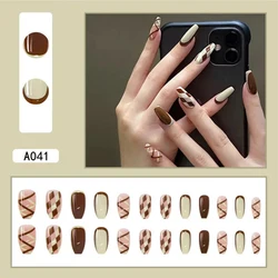 Ins style net red manicure stickers long nail piercing removable fake nail stickers finished manicure