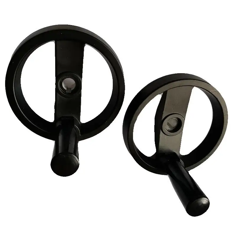 Double-Spoke Aluminum Alloy Round Disassemble Hand Crank Revolving Wheel with Folding Revolving Handle 12 * 125mm