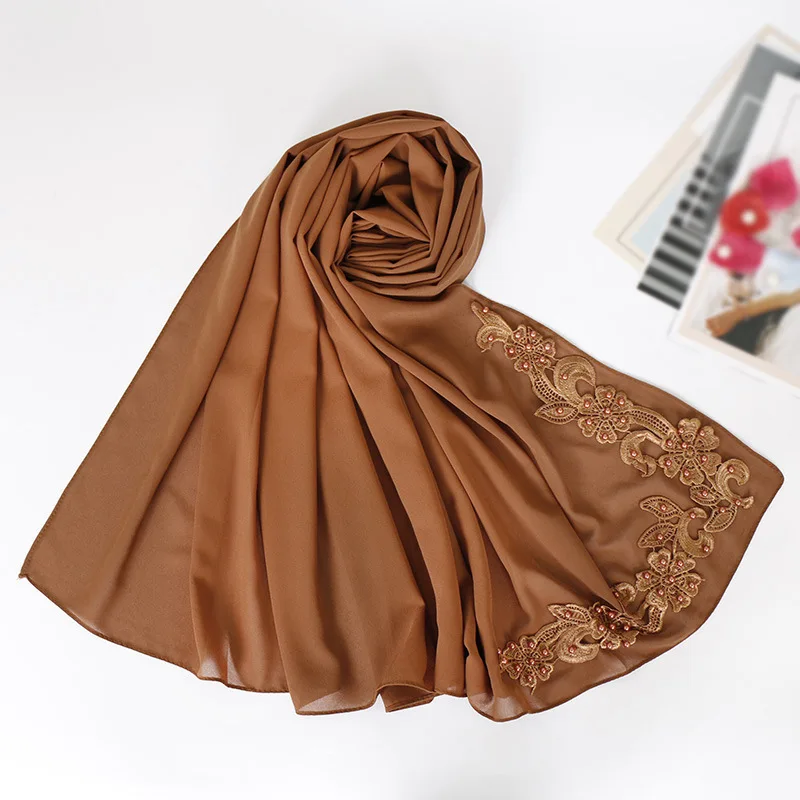 New Arrival High Quality Cheap Floral Scarf Women Bubble Chiffon Hijab Muslim