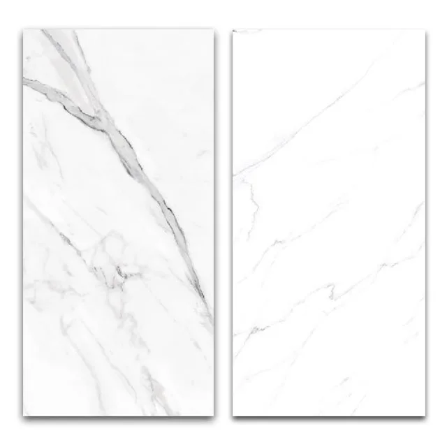 High Glossy Polished Glazed Tiles 600x1200mm White Marble Stone Look for Kitchen Floor and Wall Tiles