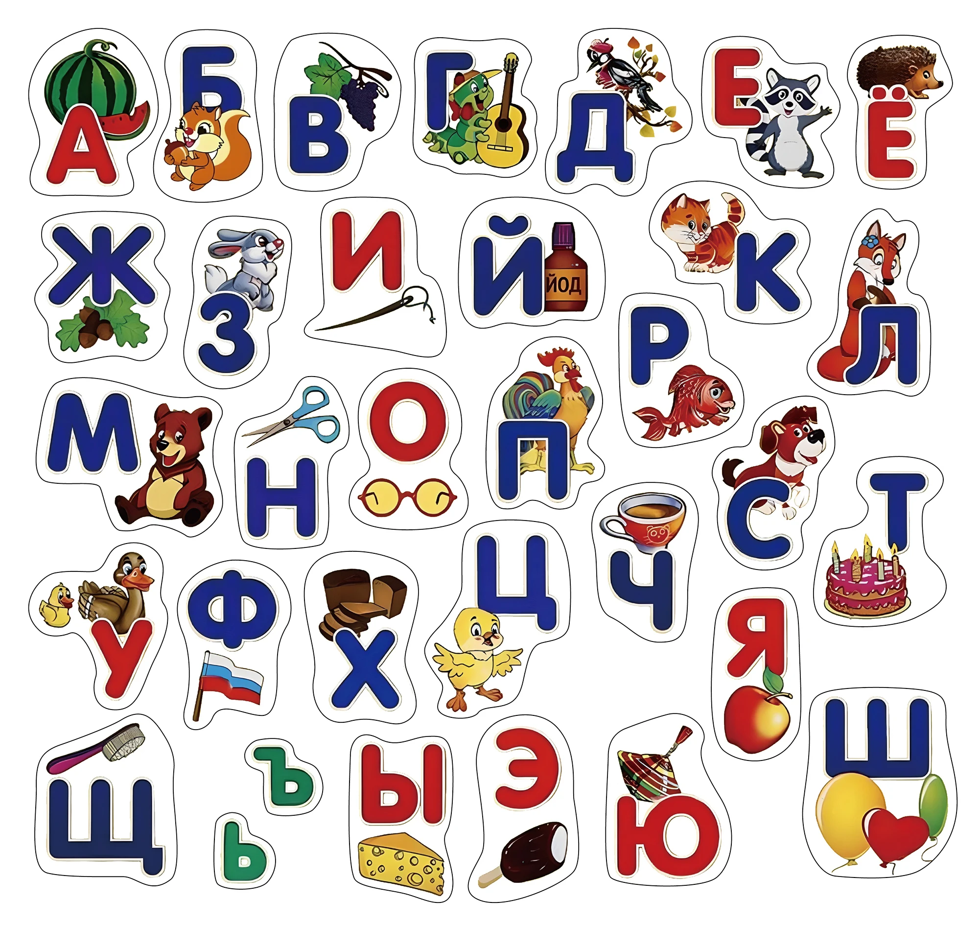 WRC001 Magnetic Russian Alphabet 33 pcs ABC letters Fridge Magnet Stick Toy for Kids