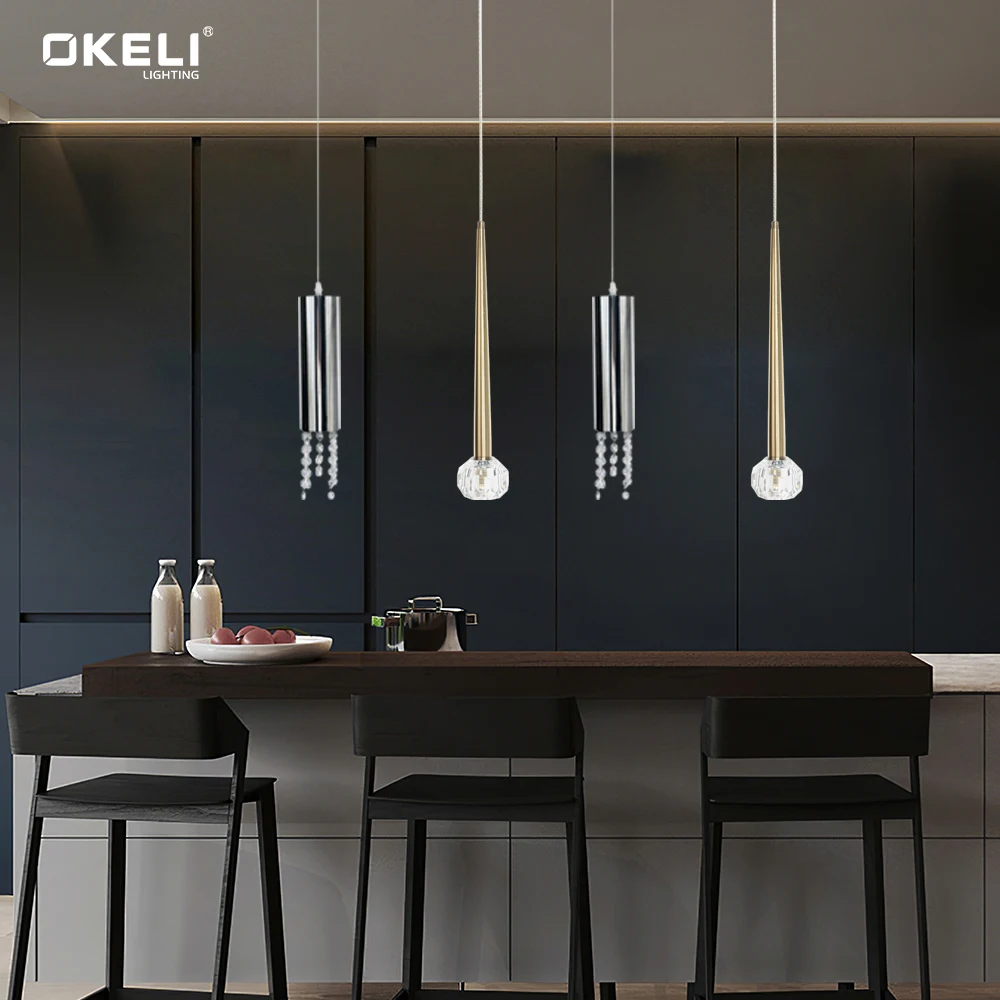 OKELI Indoor Hotel Modern Small Single Head Ceiling Light Kitchen Led Chandelier