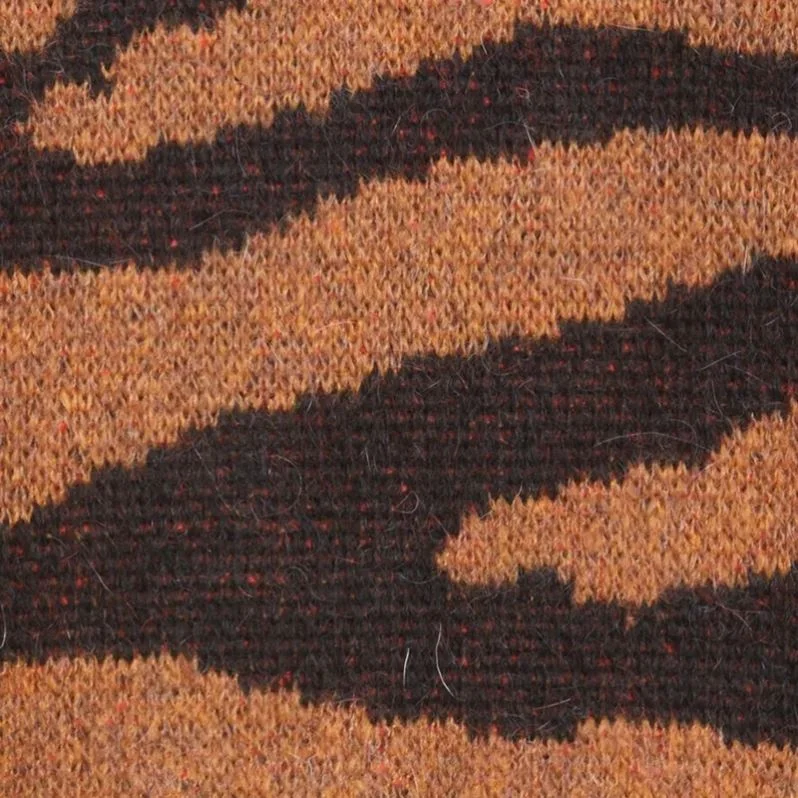 Custom Logo Knit Loose Fit Tiger Stripe 100% Wool Jacquard Cardigans Knitwear V Neck Cashmere Mohair Sweater Cardigan For Men