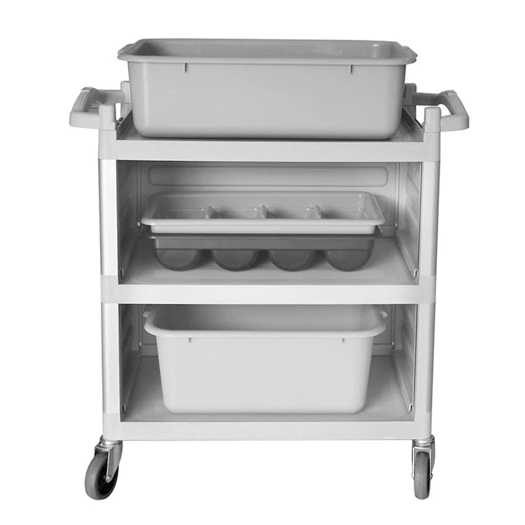 Multi-Purpose Large 3-Tier Food Service Cart Hotel Trolley Room Service Cart