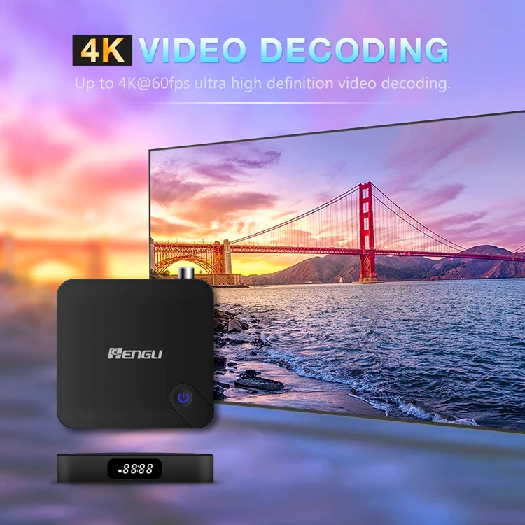 Custom dvbt2 S905Y4 Linux system set-top box Dvb-t2 4k AC4 smart tv box with LOGO