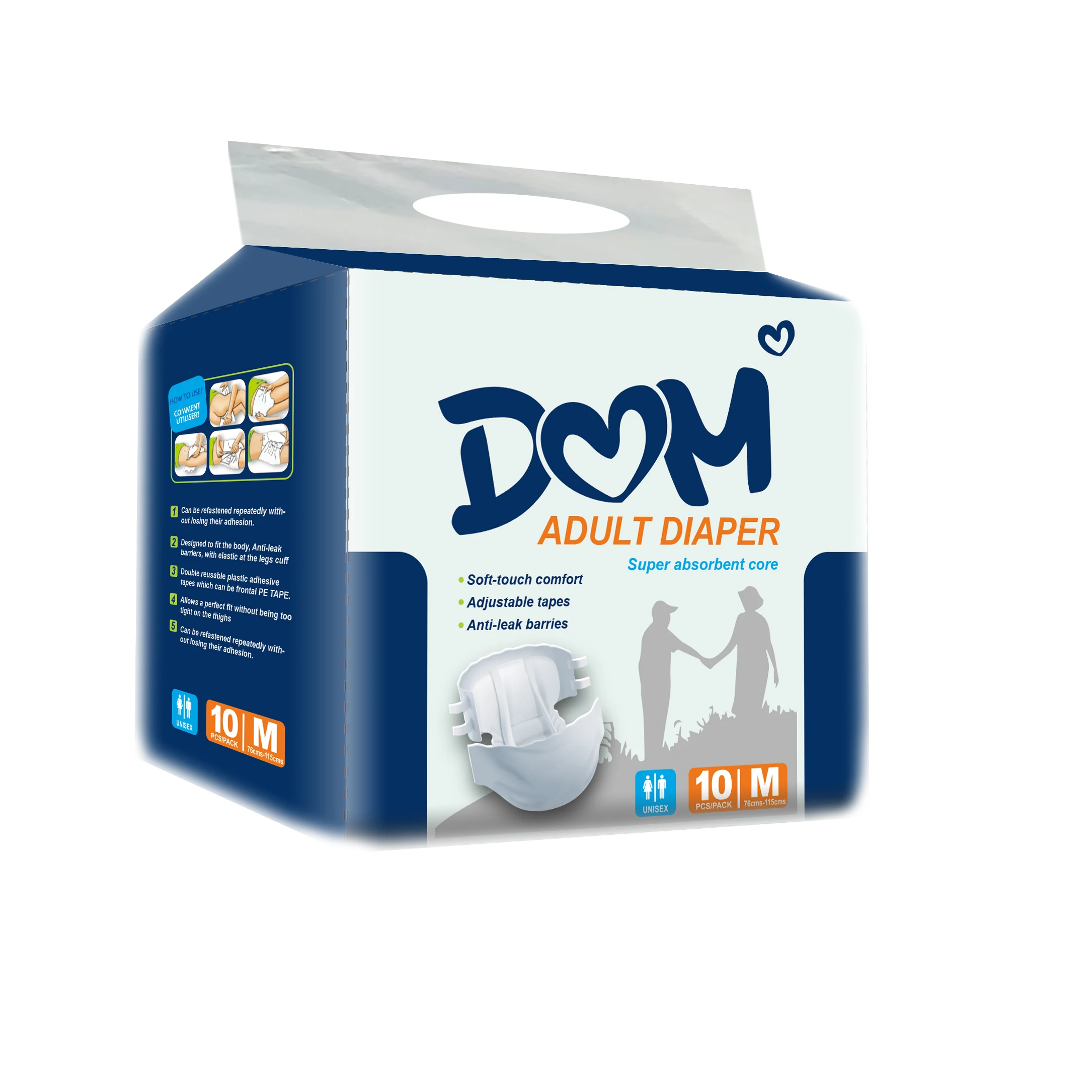Manufacturer High Quality Diapering In Bulk Disposable Adult Diaper Good absorbent Adult Diapers Nappies For Men and Women
