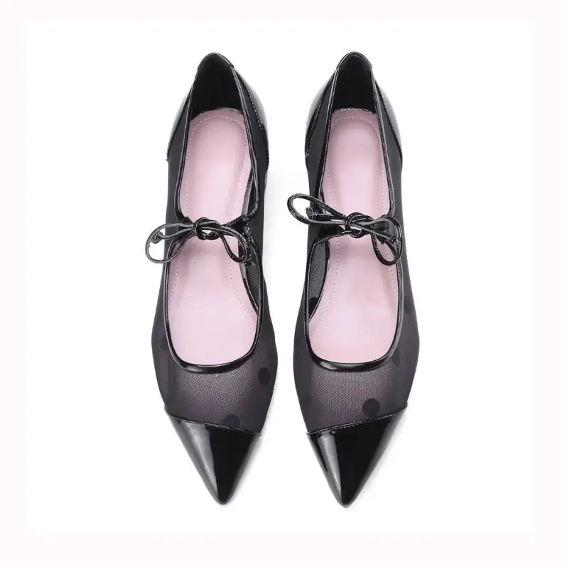 China factory fancy lace mesh Chunky Heels Girls Shoes Size 5cm